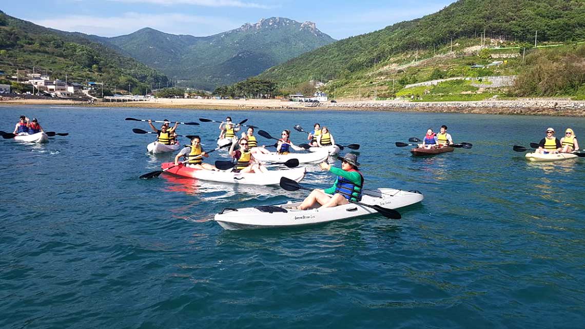 Namhae Island Getaway: Sea Kayaking, Deep Sea Fishing, Snorkeling and Temple Visit